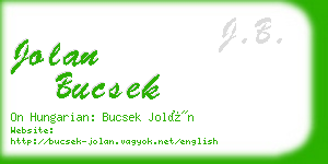 jolan bucsek business card